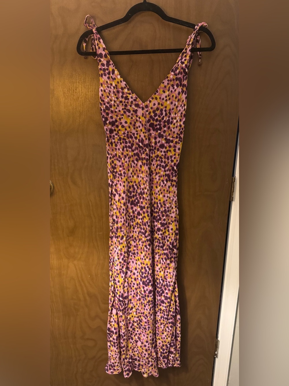 A.B.S. by Allen Schwartz Vintage Y2K Purple Animal Print Midi Dress Size - 10 - Picture 6 of 9